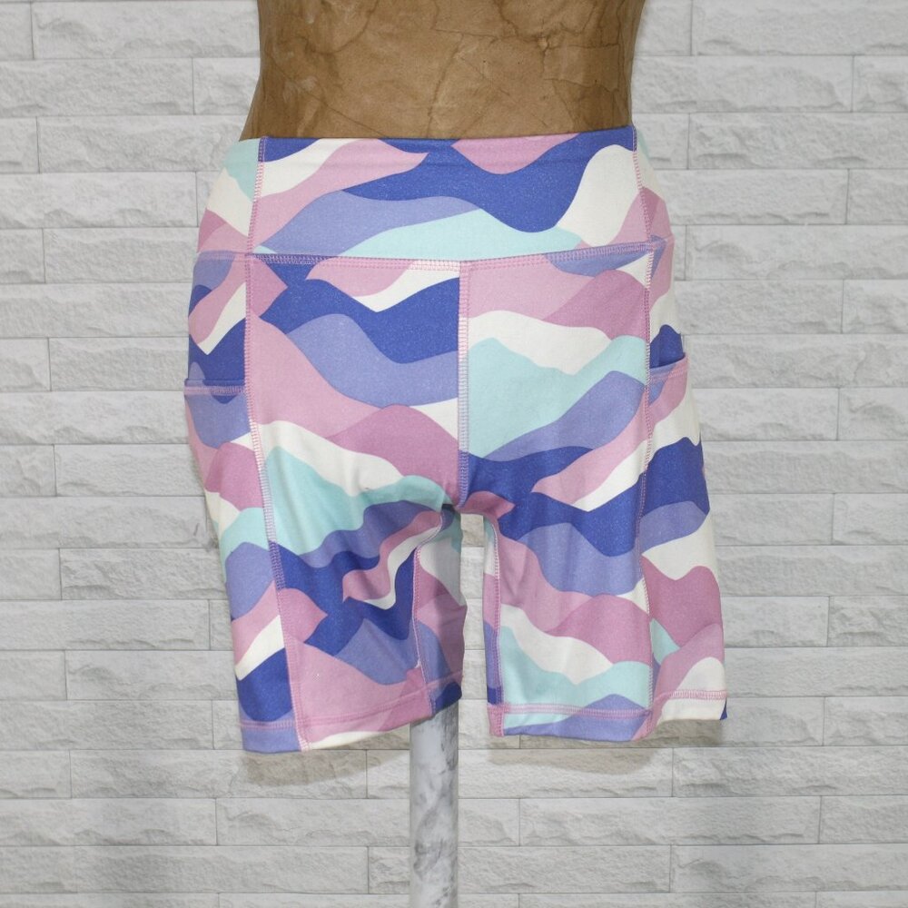 ATHLETIC WORKS Shorts Biker Camouflage Athletic Athleisure Gym Pink Purple XXL